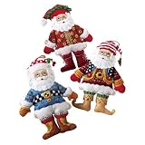 Set Of 6 Santa Ornaments Felt Applique Kit 6 1/4X5 51JE945ycKL. SL160 Set Of 6 Santa Ornaments Felt Applique Kit 6 1/4X5