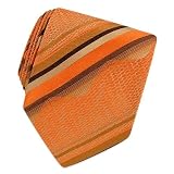 Roberto Cavalli - Roberto Cavalli Orange & Brown Reptile Bands Woven Silk Tie