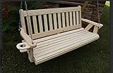 Amish Heavy Duty 700 Lb 5 Ft. Mission Style Porch Swing with Cupholders - Made in USA