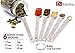 Set of 6 Professional 18/8 Stainless Steel Measuring Spoons | Engraved U.S & Metric Sizes | Teaspoons & Tablespoons for Baking & Cooking | Narrow & Stackable Design | Fits Small Jars By L&N Kitchen