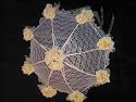 Decorated Bridal Shower Wedding White Lace Umbrella Parasol 32" Yellow Roses