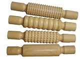 Rolling pin set of 4 plain/patterned