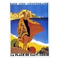 Gallery Wrapped La Plage de Calvi by Roger Broders - (24 X 32")