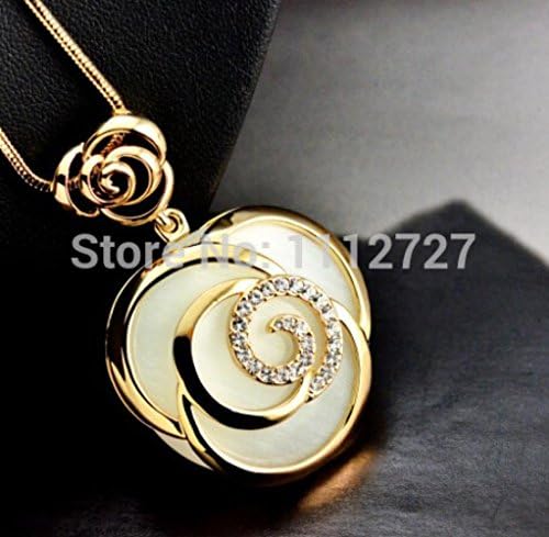 Pretty Birdy Beautiful Opal Crystal Necklace Long Rose Jewelry Trends Sweater Chain Female Chain Dress Ornament Accessories