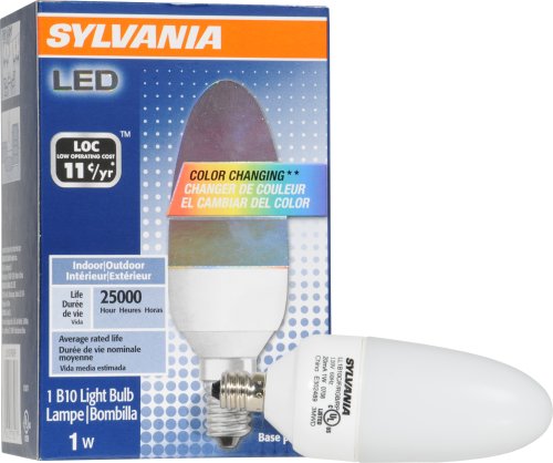 Sylvania 78517 LED Bulb in B10 Shape Emitting Light