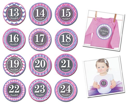 Sticky Bellies -Sticky Bellies Monthly Milestone Stickers - Patterned Princess 13-24 months