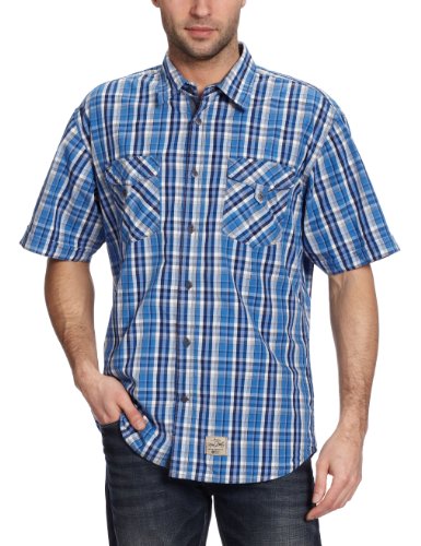 TOM TAILOR Herren Freizeithemd 20171310010/Ray metalbutton check shi, Gr. 58 (XXXL), Blau  Preisvergleich