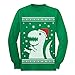 Tstars Boys Ugly Christmas Shirt Santa Dinosaur Tacky Sweater Style Xmas Holiday Youth Kids Long Sleeve T-Shirt Medium Green