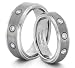 His & Her's 8MM/6MM Tungsten Carbide Brushed Silver Diamond CZ Wedding Band Ring Set (Available Sizes 4-14 Including Half Sizes)