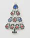 Silvertone / Multi / swarovski Crystals / Merry Christmas Tree / Brooch Pin