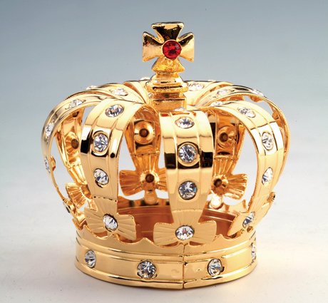 Crown 24k Gold Plated Swarovski Crystal Figure Ornament