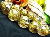 超大極品天然AAAAA+然石黄金タイチンルチルブレスレット16mm【T6-278】の画像