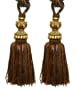 (free shipping) 31" x 12" x 5" F326GT-21B Pair of Tassel Tiebacks Heavy duty French style tassel tie-backs. Embellished with aged gold final top. Great with curtains, drapery or tapestries. Top designer quality. Enhance your traditional, French, Tuscan decor. 31" total length. 12" tassel. 5" diameter. View our full collections at www.18thcenturytapestries.com
