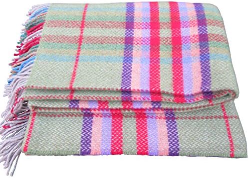 Large Merino Cashmere Wool Blanket Luxuriously Plush, Decorative Irish Woolen Throw 54" x 71"