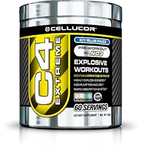 Cellucor C4 Extreme Workout Supplement, Icy Blue Razz, 120 Servings