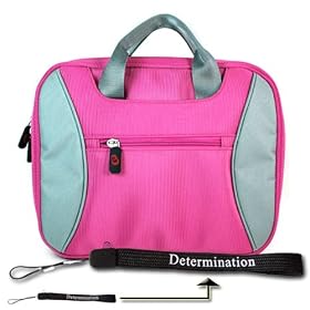 Kroo TAG 2-TONE Nylon Carrying Case (Magenta) Fits Good for any size between 7-inch Netbook to 10.4-inch Netbook for any Acer Asus CTL HP Lenovo Dell MSI Samsung Sony Sylvania Toshiba Lelocity Micro Netbooks