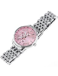 Orient Idea Ori-0258E All Stainless Steel Wrist Quartz Analog Watch with Decorative Sub-Dials for Woman Female - Pink