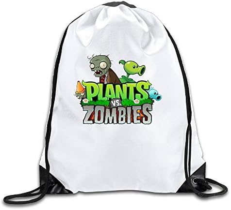 HKAIZ Cool Plants Vs. Zombies Logo Drawstring Backpack Knapsack Bag