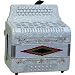 Musical Instruments : Full Size 3 Row Accordion - White with Free Hardshell Carrying Case