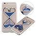 IKASEFU Clear Transparent Rubber Case for iPhone 6/6S,Cute Novelty Heart Shape Flowing Sand Slim Fit Clear Gel Liquid Case Cover for iPhone 6/6S 4.7