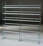IMAGE OF 12 Shelf Glass DVD Rack