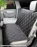 Split Bench Seat Cover for Dogs - 60 40 or 50 50 & Middle Seat Belt - Hammock Option Black, Extra Large