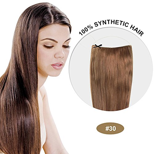 COCO Secret Extensions Light Auburn Hair Synthetic Hair Extensions Straight 16 Inches
