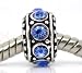 Divine Beads Blue Coloured Rhinestone Spacer Charm Bead fits Pandora, Biagi, Tedora, Chamilia, Bacio