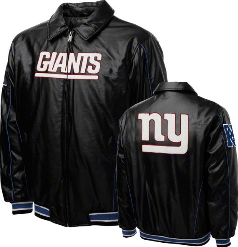 New York Giants Faux Leather Varsity Jacket