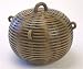 Spectacular Round Carved Stone 'Rattan' Box Container VIETNAM