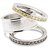 Pittsburgh Steelers Logo Crystal Stacked Ring Set (Size 6)