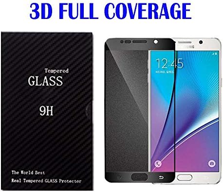 LEYSHIZ 3D Full Cover 0.3mm 9H Tempered Glass Premium Quality Japan Glass Protective Film Anti Oil Anti Shock Screen Protector For Samsung Galaxy Note 5 N9200 (BLACK)