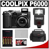 Nikon Coolpix P6000 13.5MP Digital Camera + High Power Auto Flash + Precision Design Accessory Kit