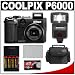 Nikon Coolpix P6000 13.5MP Digital Camera + High Power Auto Flash + Precision Design Accessory Kit