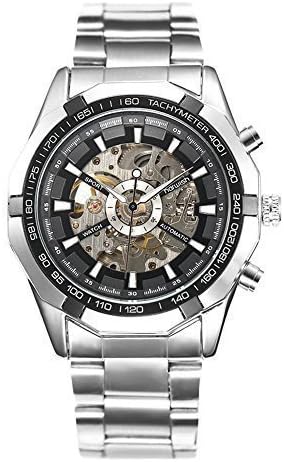 Harwish Men's Sport Center Circle Hollow Waterproof Stainless Steel Wristwatch Silver