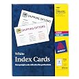 Avery Laser & Ink Jet White 3 x 5 Inch Index Cards 150 Count (5388)