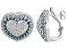 White and Blue Diamond Heart Earrings 2 Carat (ctw) in 10K White Gold