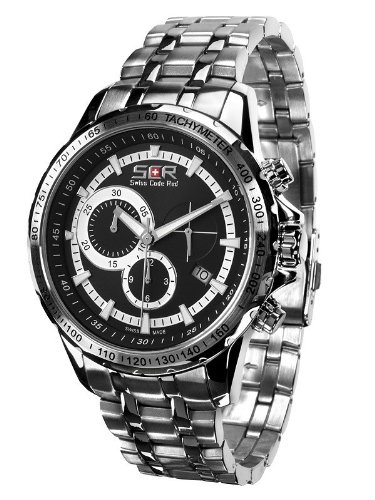 Swiss Code Red PRECISSIONMASTER Shiny Black Chronograph for Him Swiss Made Swiss Code Red PRECISSIONMASTER Shiny Black Chronograph for Him Swiss Made