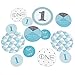 Big Dot of Happiness 1st Birthday Boy - Fun to be One - First Birthday Party Giant Circle Confetti - Party Decorations - Large Confetti 27 Count