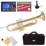 Mendini MTT-L Lacquer Brass Bb Trumpet, Gold