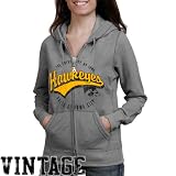 NCAA Iowa Hawkeyes Ladies Ash Swept Full Zip Hoodie Sweatshirt