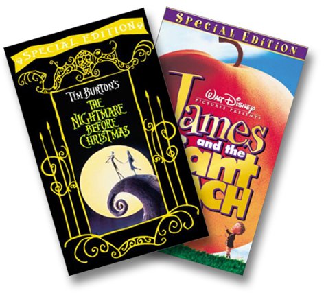 Childrens Toyshop  VHS : The Nightmare Before Christmas/James and the Giant Peach (Special Widescreen Editions Two Pak)
