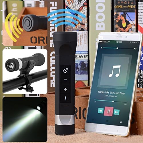 4 Functions In 1 Outdoor Emergency Flashlight With Bluetooth Speaker/Hand-free Calling/Power Band/FM Radio For Cycling, Camping, Walking, Climbing, Traveling, Expeditions exc