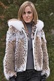 Women's Cat Lynx Zip Jacket with Fox Hood