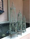 Fleur de Lis Pineapple Metal Obelisk Trellis (Set of 3)