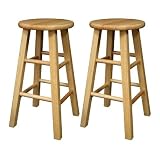 Set of 2, Pub, Bar Bevel Seat, Bar Stool, Chair, Bench
