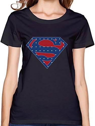 TTshirts Women's Tee Superhero Superman Blue Logo Size S Black