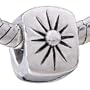 Pandora Style Bead Black Tone Flowered European Charm Bead Fits Pandora Bracelet