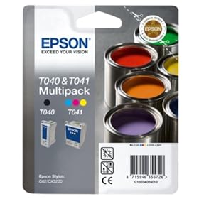 Epson Black And Colour Ink Cartridge F/ C62/Cx3200 (T040+T041)