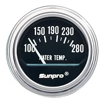 Sunpro CP7956 Electrical Water Temperature Gauge - Black Dial